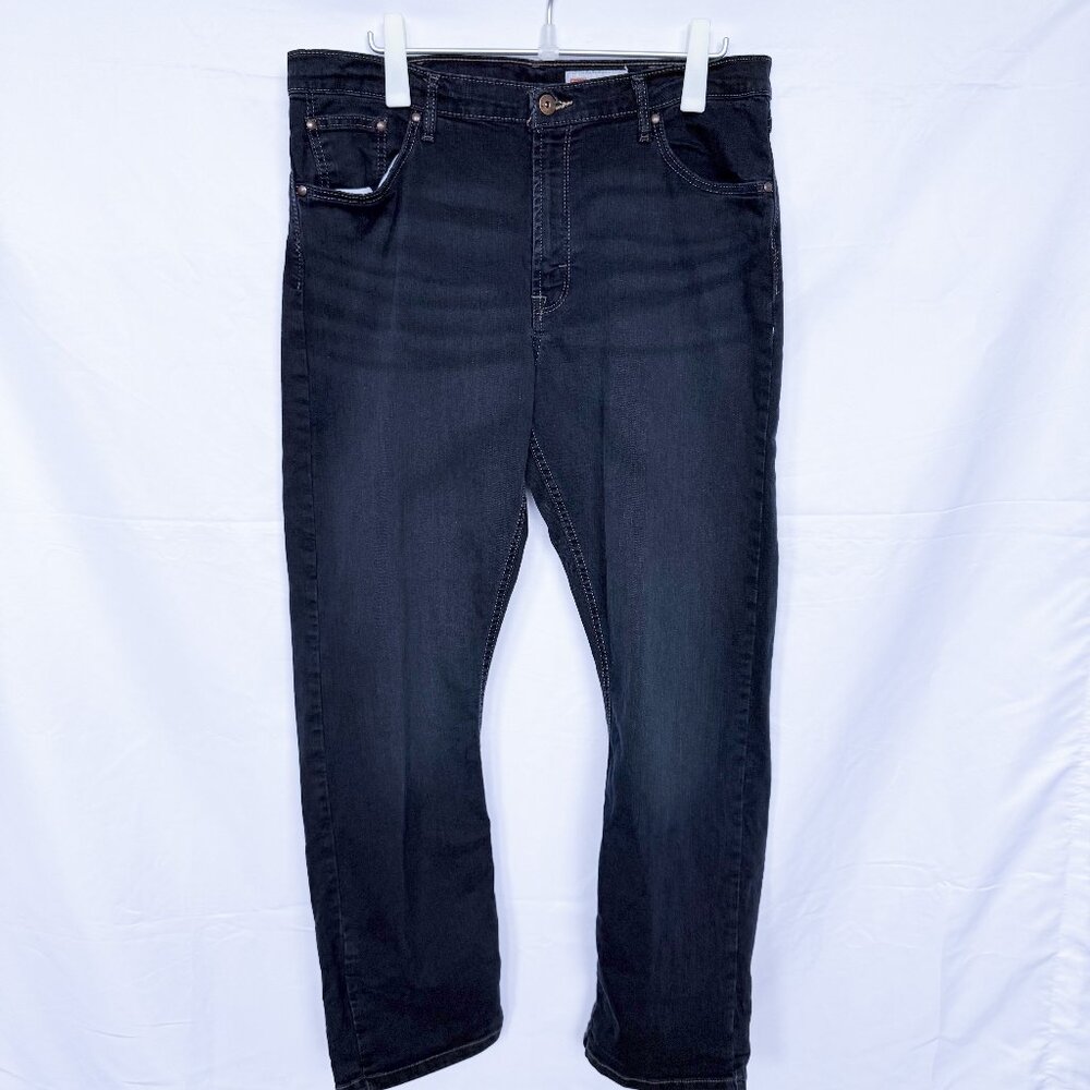 Wrangler Straight Fit Dark Wash Blue Denim Jeans